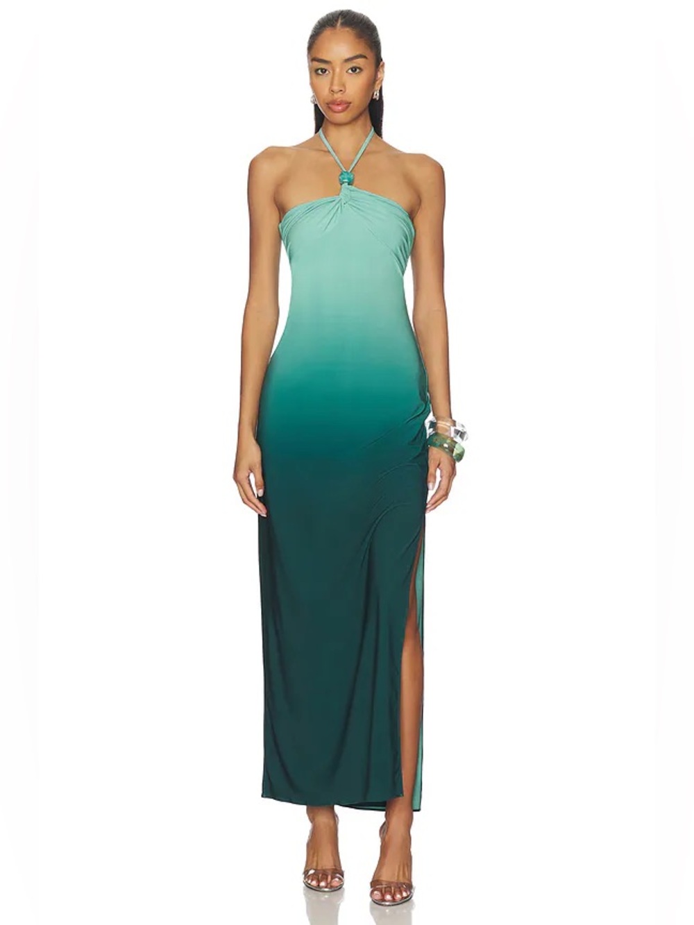 Baobab Bari Maxi Dress Ombre Green Halter XS